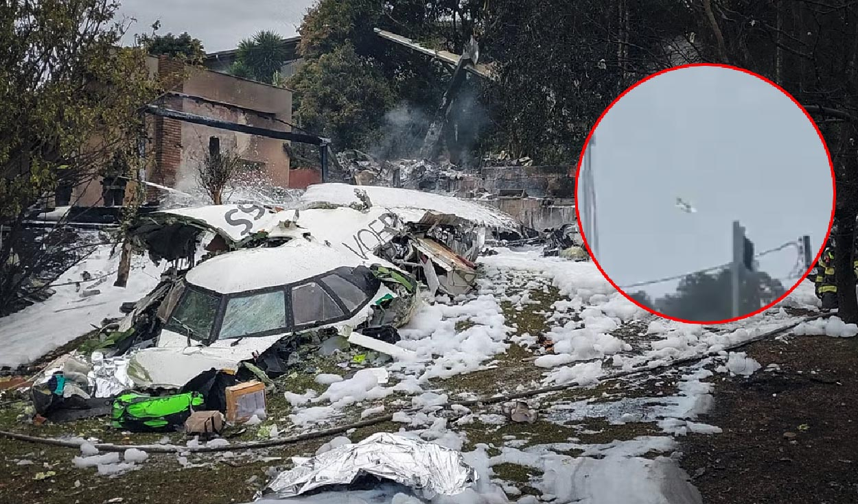 
                                 Las trágicas imágenes de la caída de un avión que deja 61 muertos en São Paulo, Brasil, según aerolínea 
                            