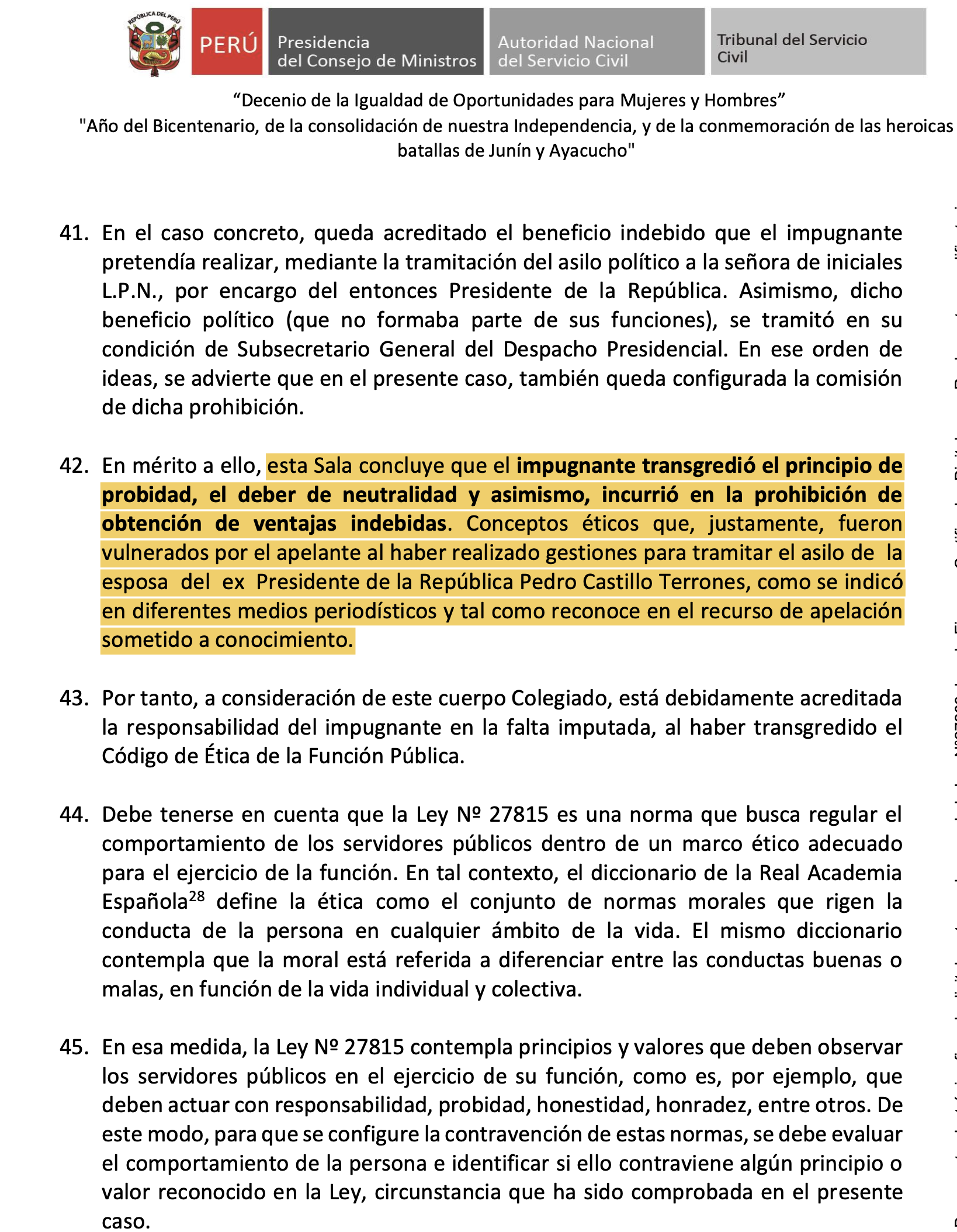 Former collaborators of Pedro Castillo are disqualified for 5 years from working in the State