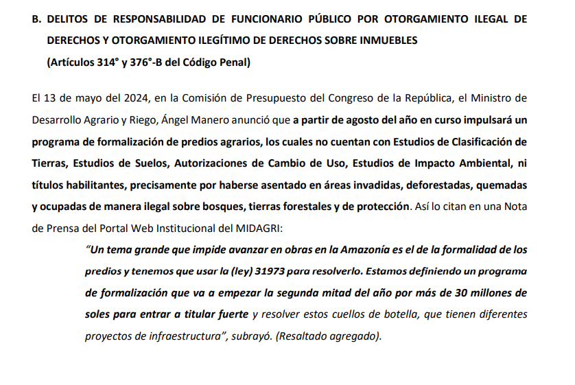 Gustavo Adrianzén and two ministers denounced for promoting the Antiforestry Law in the midst of the forest fire crisis