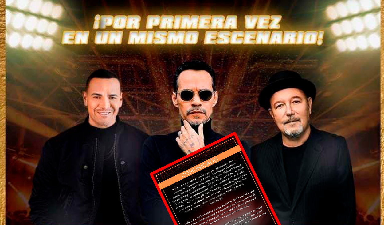 Concierto de Marc Anthony, Rubén Blades y Víctor Manuelle en Lima fue reprogramado: “Es responsabilidad del IPD”