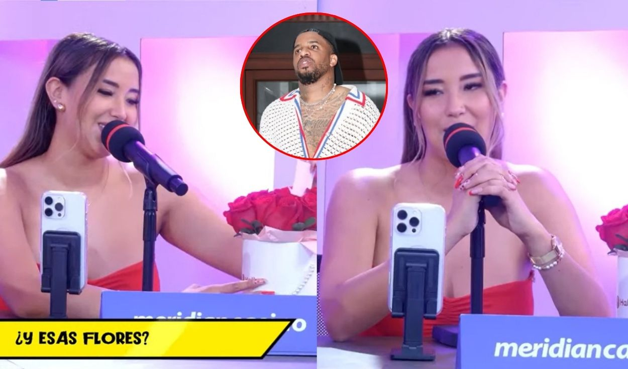 Xiomy Kanashiro recibe romántico ramo de rosas en vivo, ¿de Jefferson Farfán?: “Mi reina preciosa”