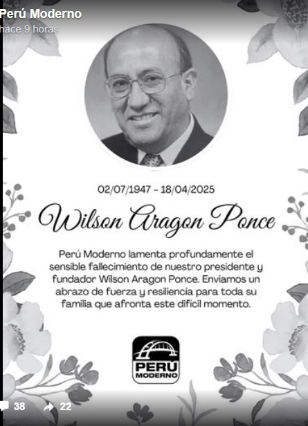 Wilson Aragón, founder of the Modern Peru Party and businessman who owns blankets Tigre died
