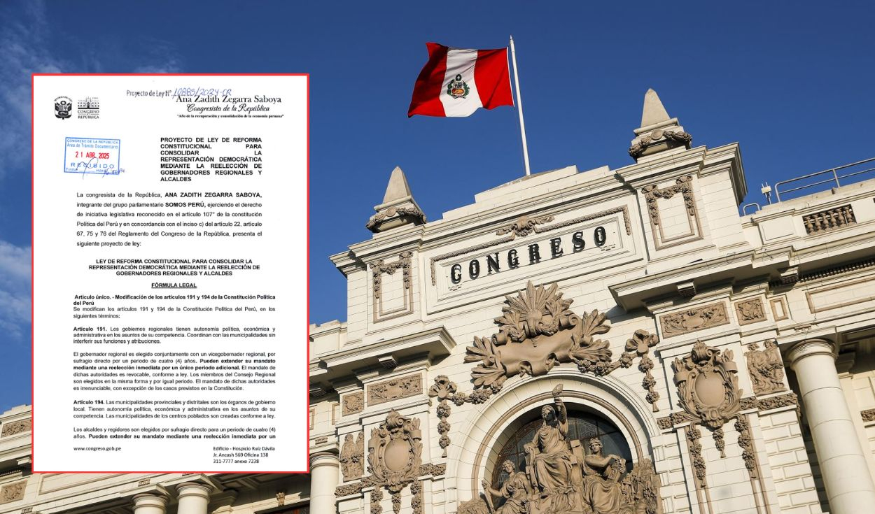 Congress: Somos Peru presents a new bill for the re -election of mayors and governors