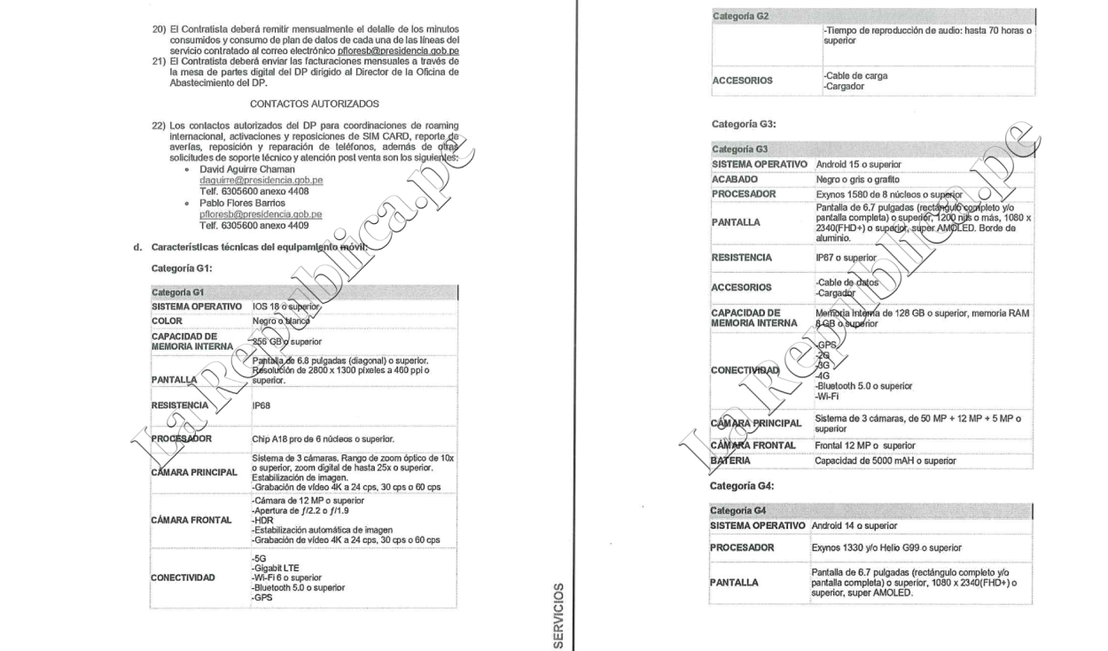 Presidential Office will acquire 112 Apple and Android phones: Dina Boluarte would use an iPhone 16 pro max