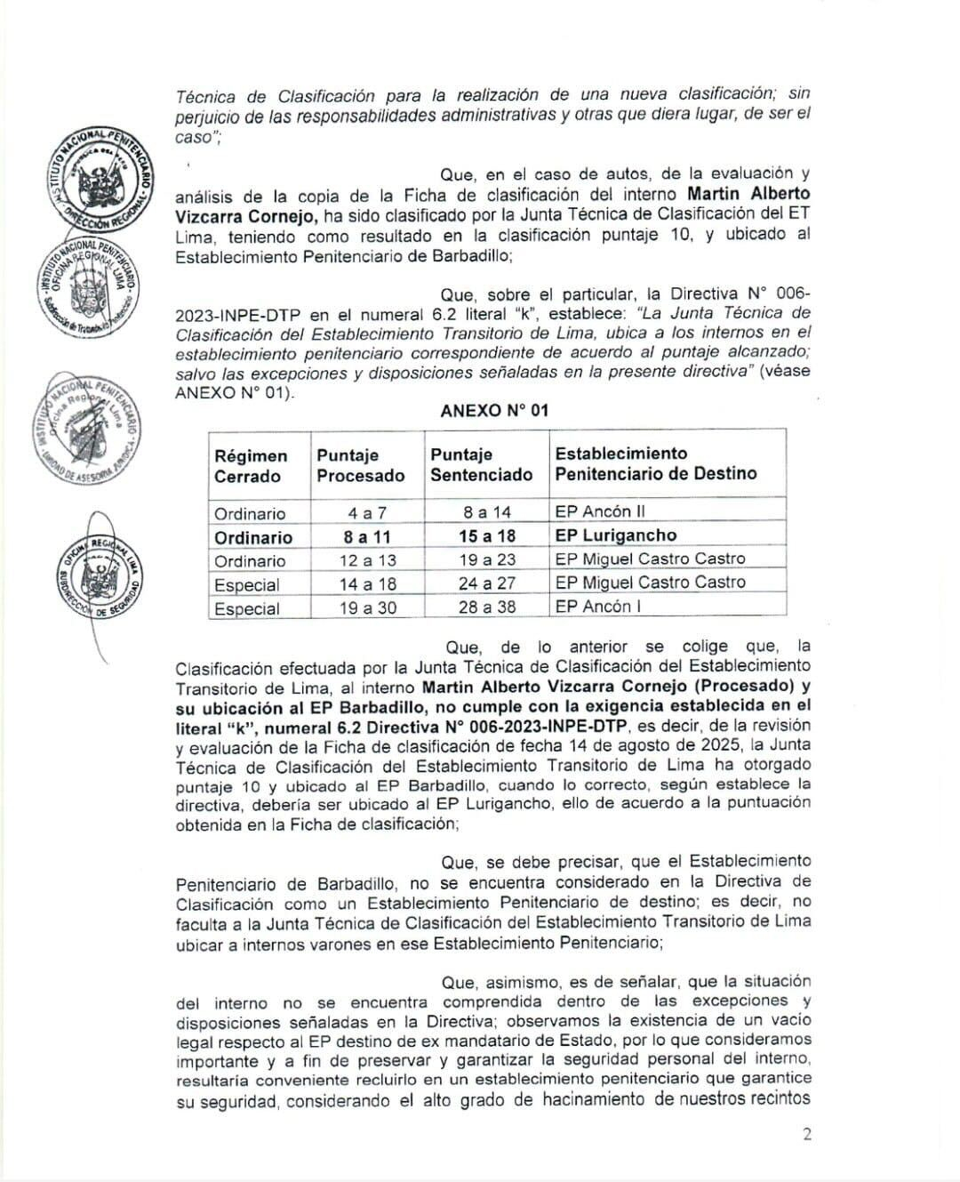 Martín Vizcarra: INPE confirms that former president will go to another penalty and discard interference from Dina Boluarte Martín Vizcarra: INPE confirms that former president will go to another penalty and discard interference from Dina Boluarte