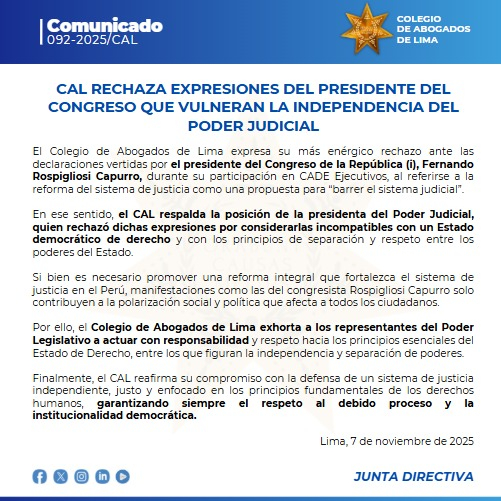 “It attacks independence”: Latin American judges reject Rospigliosi for saying that "we must clean up the judicial system"