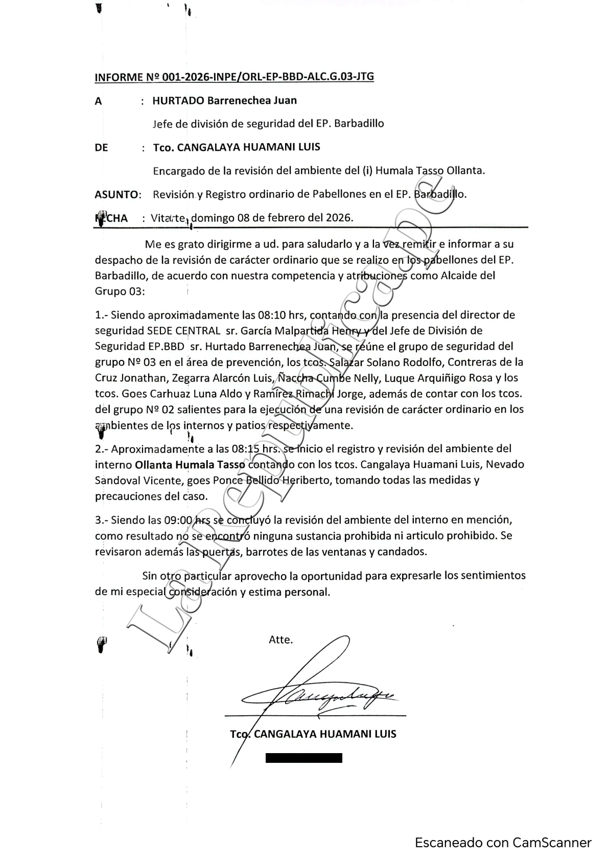 Government of Jerí rewards INPE official who led searches of former presidents' cells