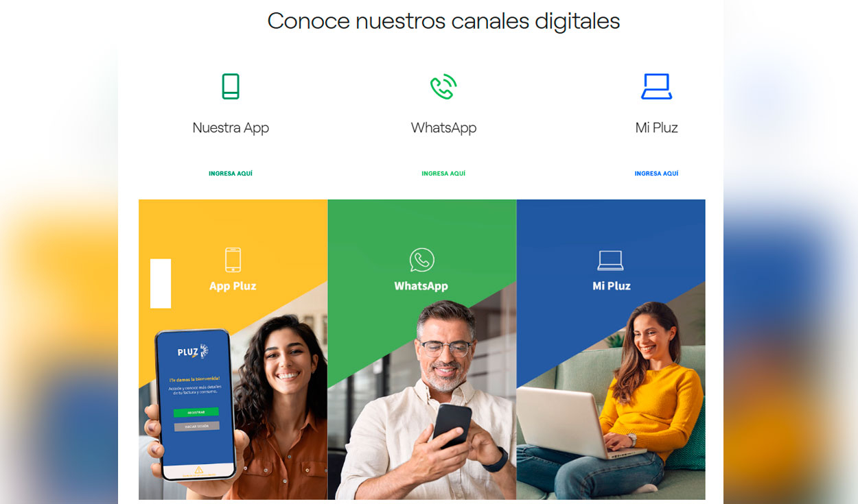 Canales de atención en Pluz Energy Perú. Foto: composición LR/ Pluz Energy Perú Canales de atención en Pluz Energy Perú.