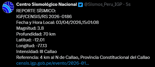 Sismo Callao