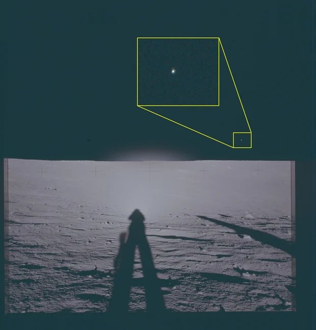 Imagen de archivo tomada en la Luna por los astronautas del Apolo 12 en 1969. Foto: NASA/Pentágono