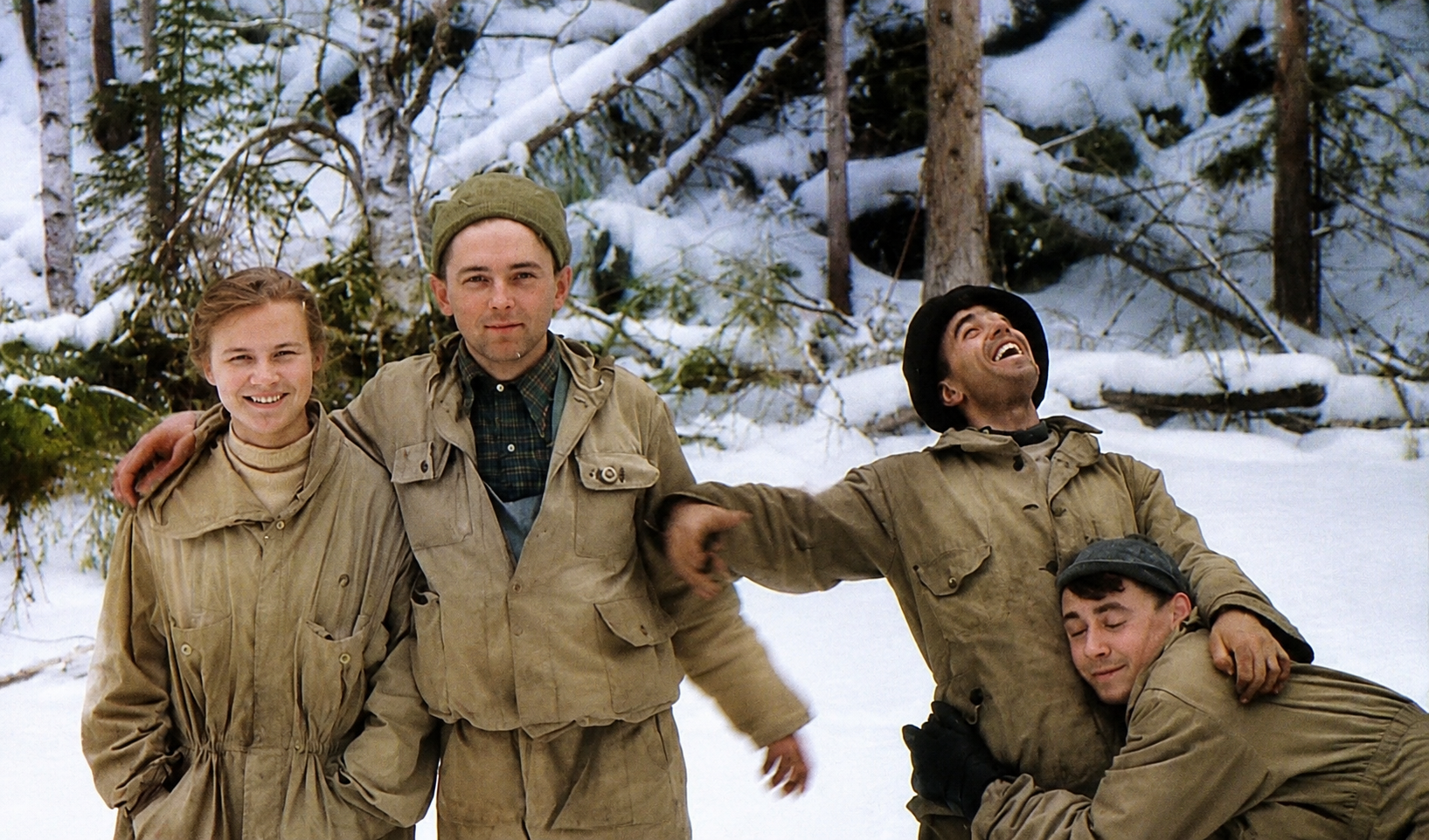 Lyudmila Dubinina, Igor Dyatlov, Nicolas Thibeaux y Rusten Slobodin. Foto: infodjatlov.narod.ru/mejorada con IA