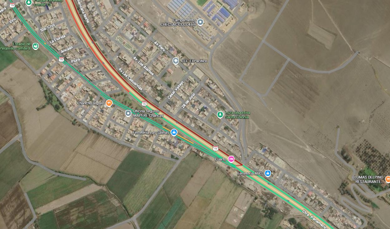 Se reporta un intenso tráfico en la Panamerica Norte, a la altura de Chancay.