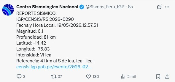 Sismo en Lima.
