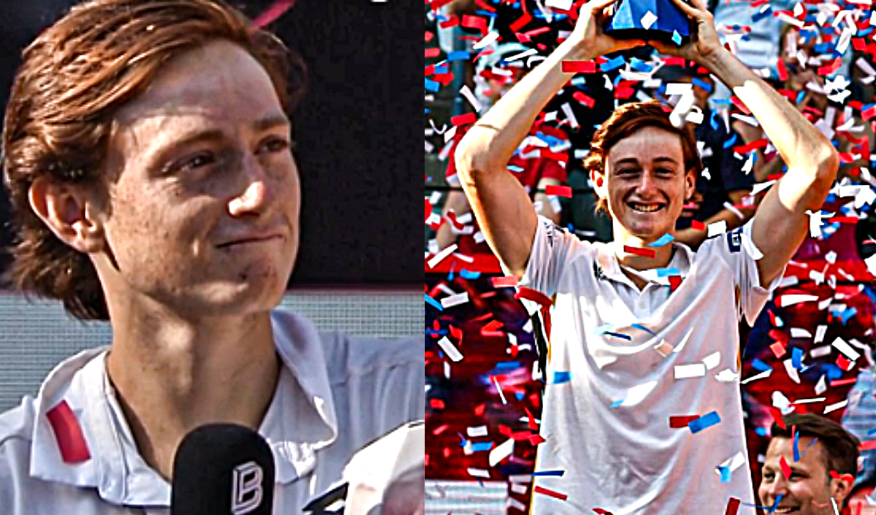 Ignacio Buse celebra emocionado tras ganar el ATP 500 de Hamburgo: 