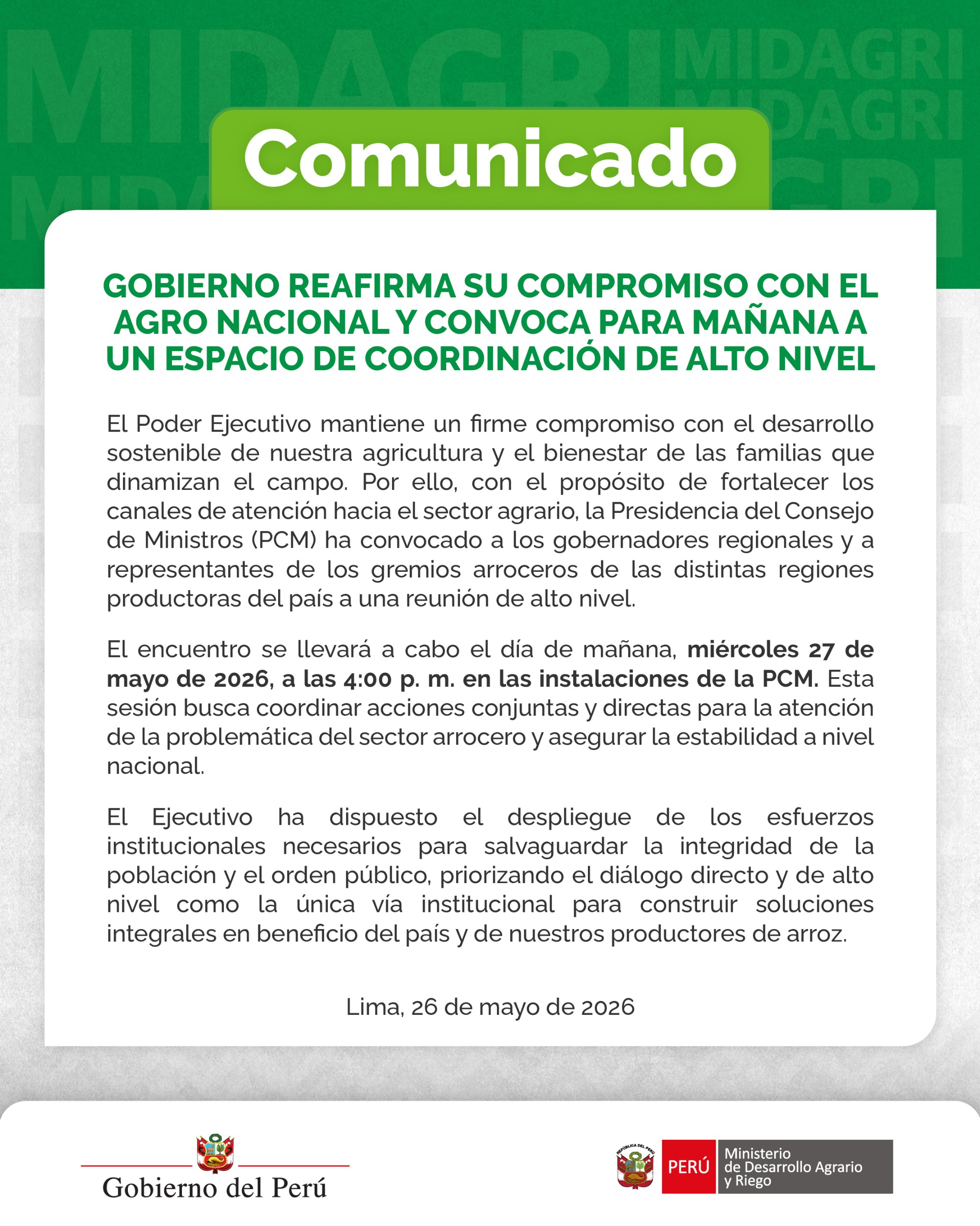 Comunicado del Midragi