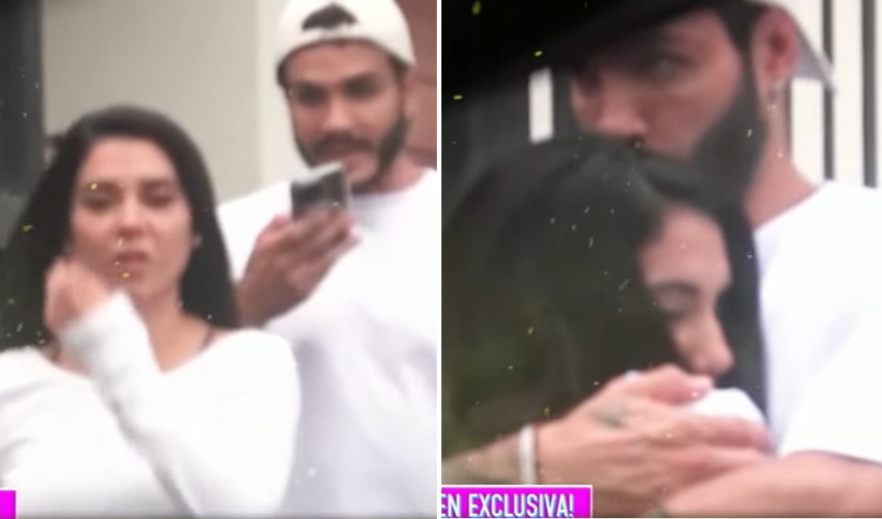 Mario Irivarren es ampayado besando y abrazando a joven muy parecida a Onelia Molina en plena vía pública