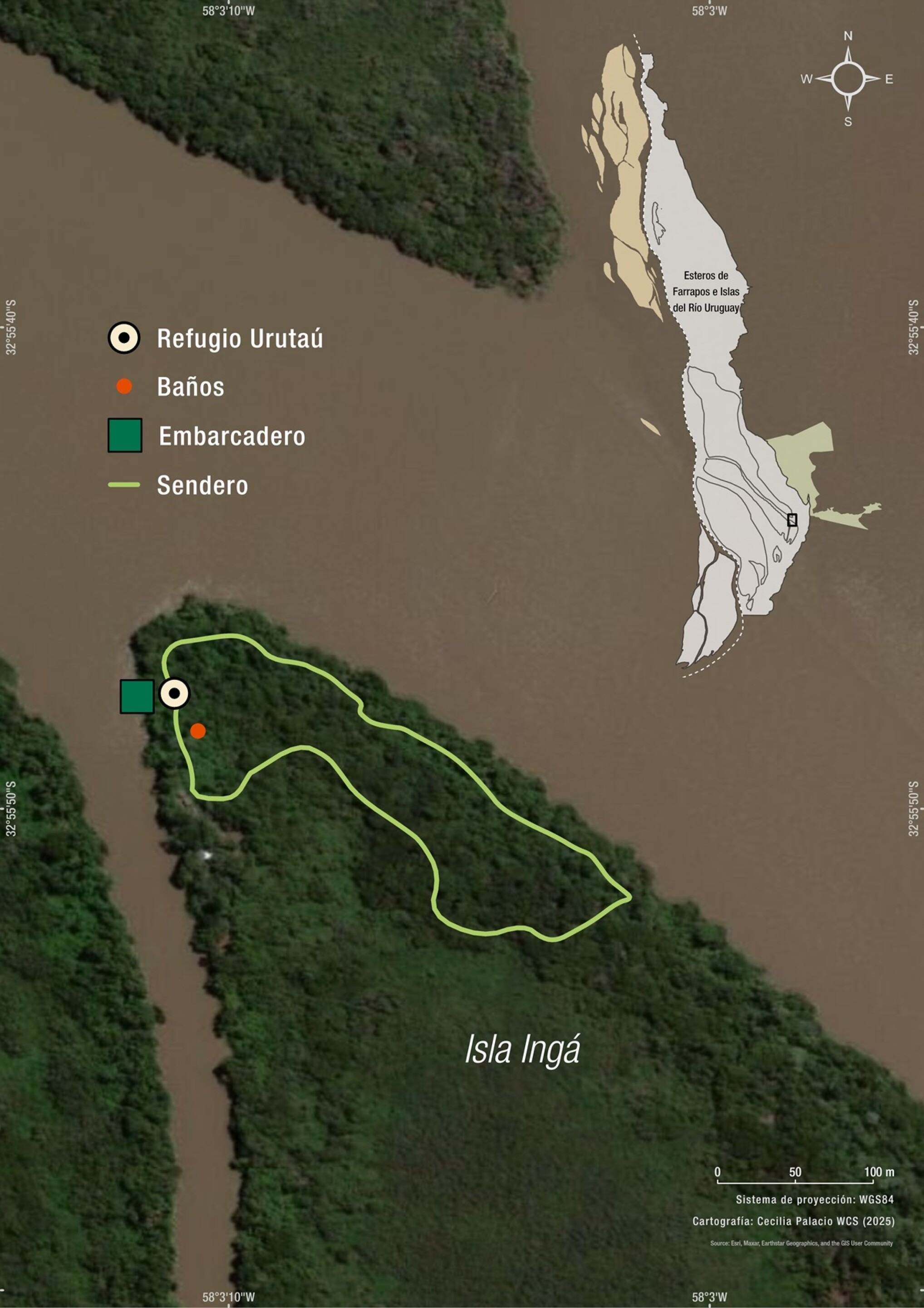 El mapa de la isla Ingá. Foto: Ambá