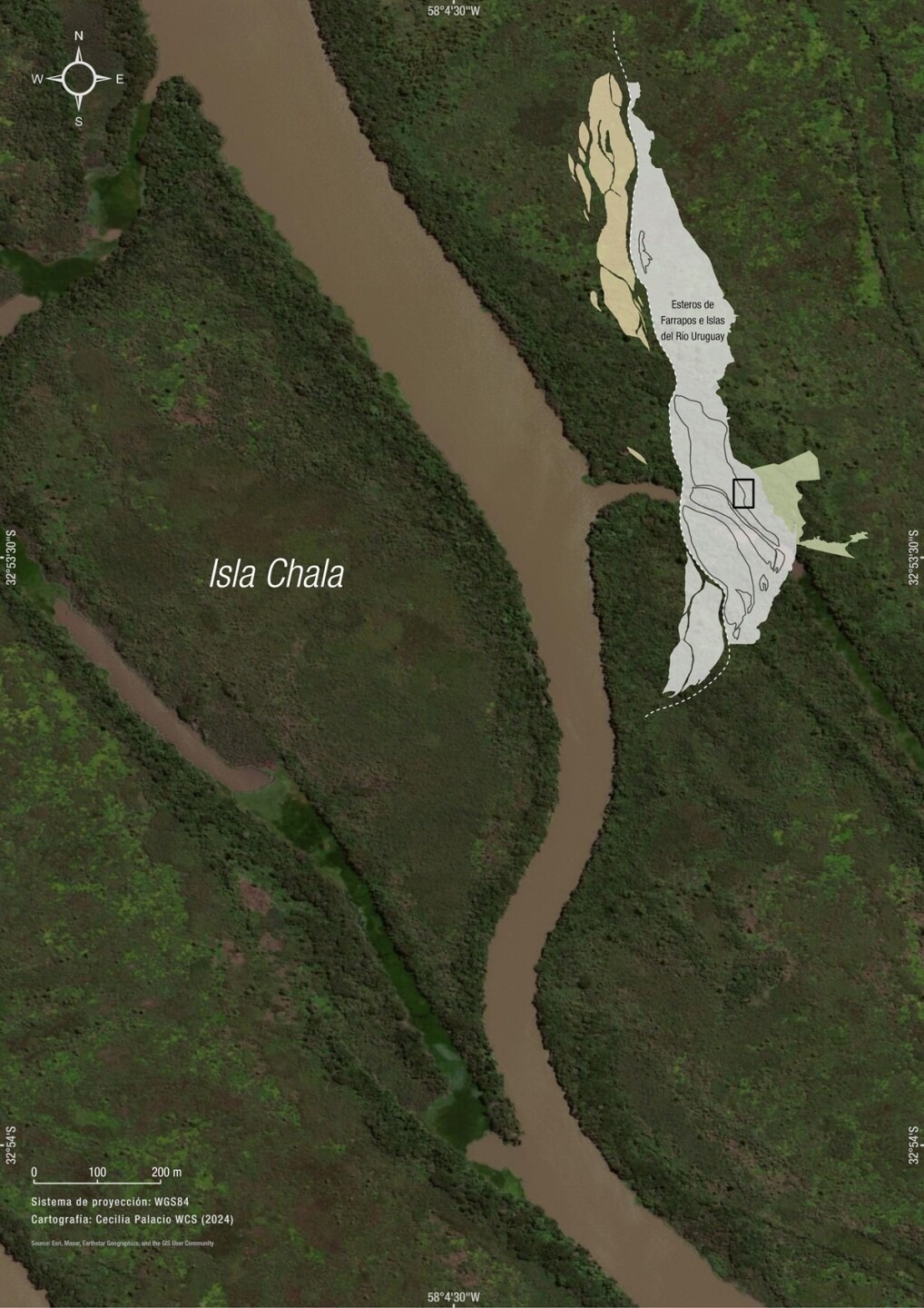 El mapa de la isla Chala. Foto: Ambá