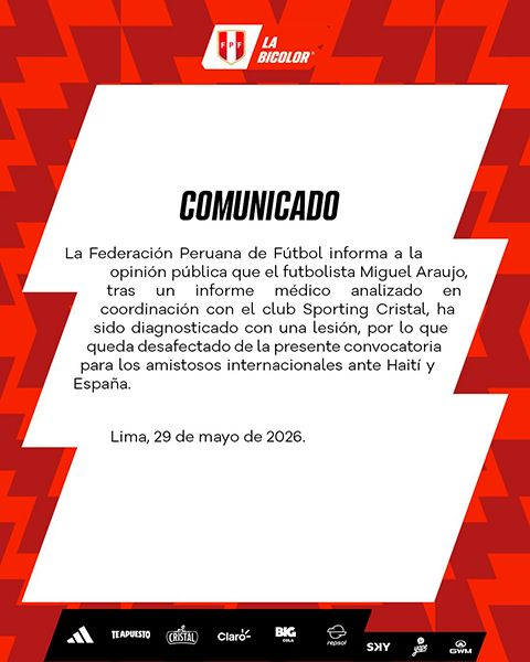 Comunicado de la FPF. Foto: FPF