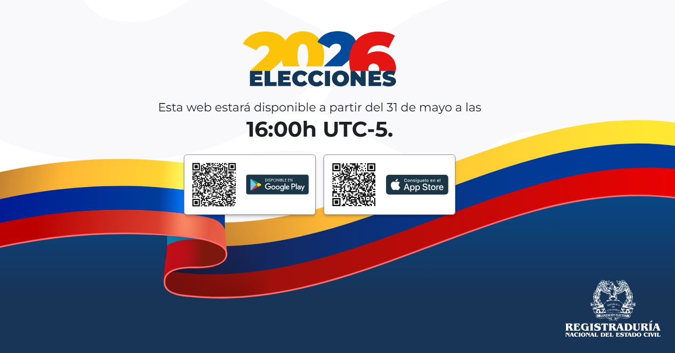Página web de los resultados de las elecciones en Colombia 2026. Foto: Registraduría Nacional del Estado Civil