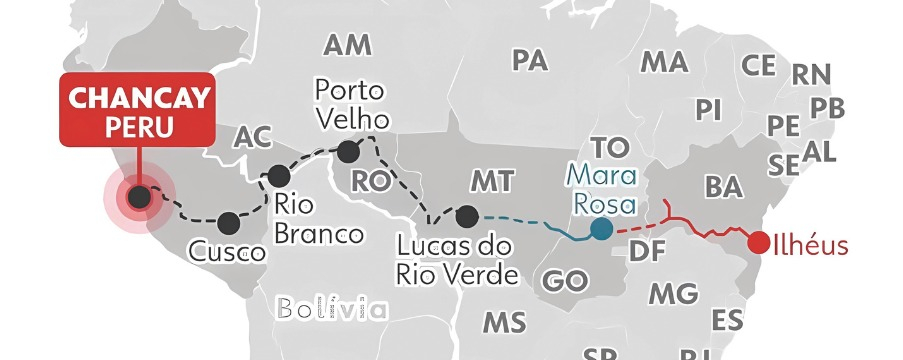 El megaproyecto bioceánico facilitaría el transporte de carga desde Brasil hacia el Pacífico, con destino a Asia y viceversa. Foto: Logística360