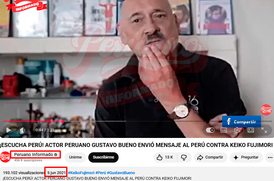 Hace años, ‘Peruano Informado’ publicó video de las declaraciones de Bueno.