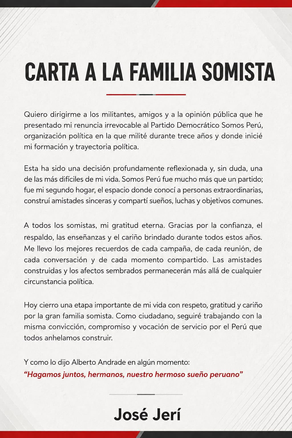 Comunicado de José Jerí