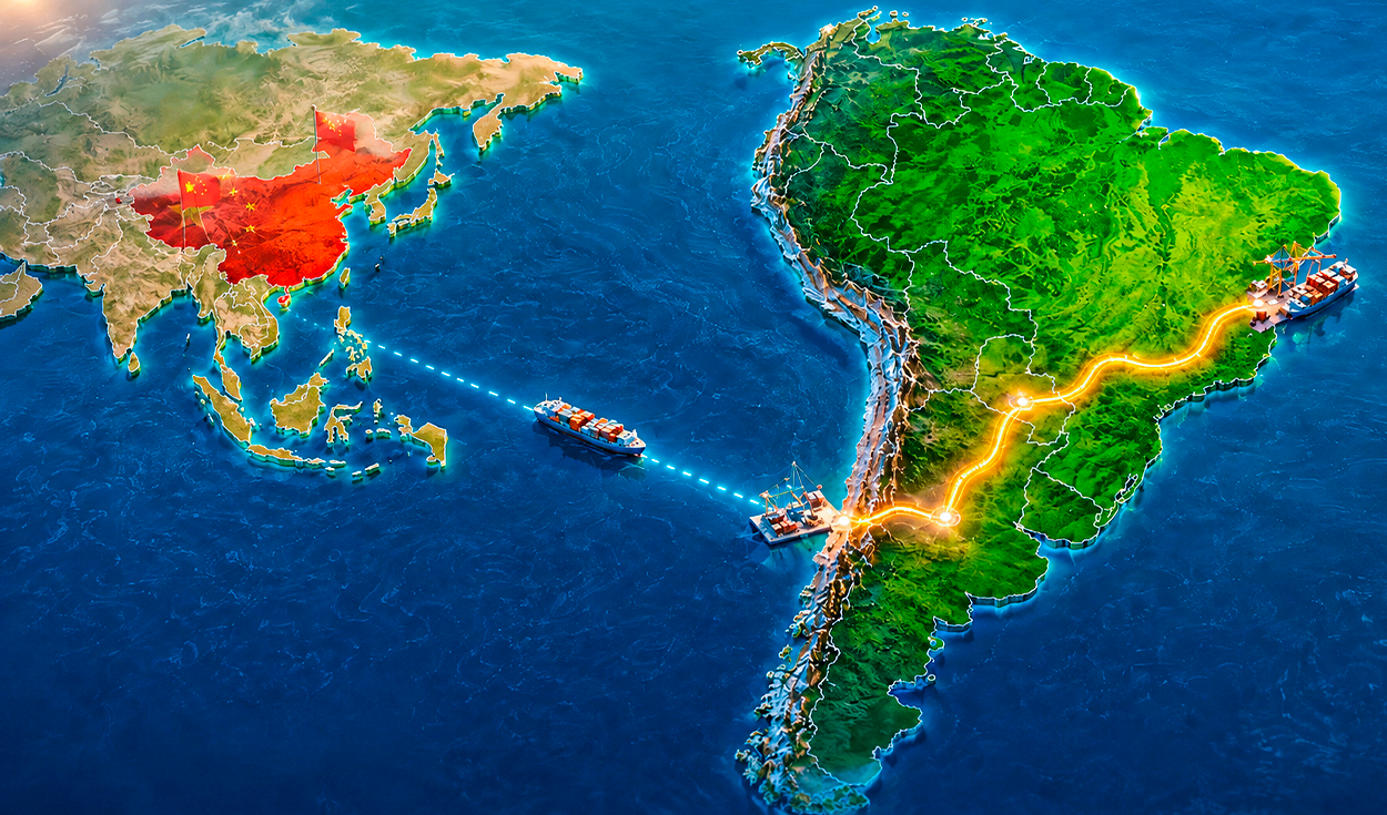 Un nuevo corredor de casi 4.000 km recorrerá 4 países de América Latina y unirá 2 océanos para fortalecer el comercio con Asia