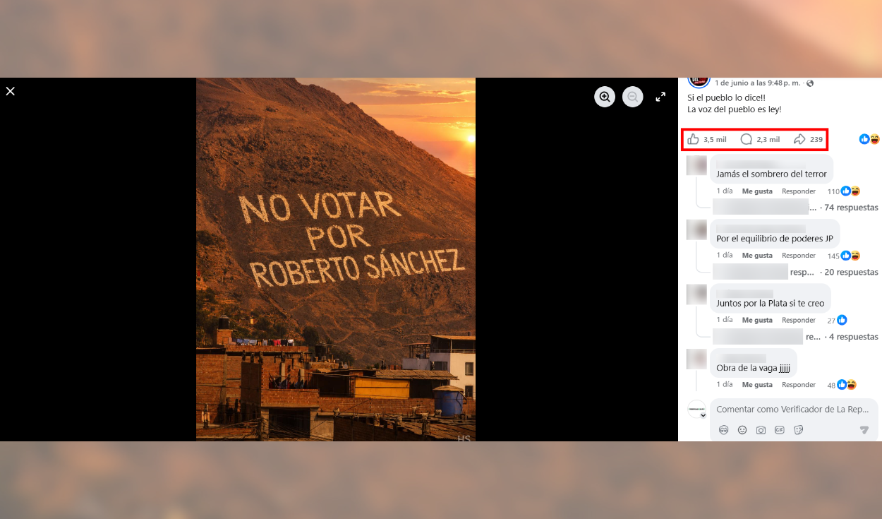 Una de las publicaciones con más alcance en redes sociales. Foto: Facebook