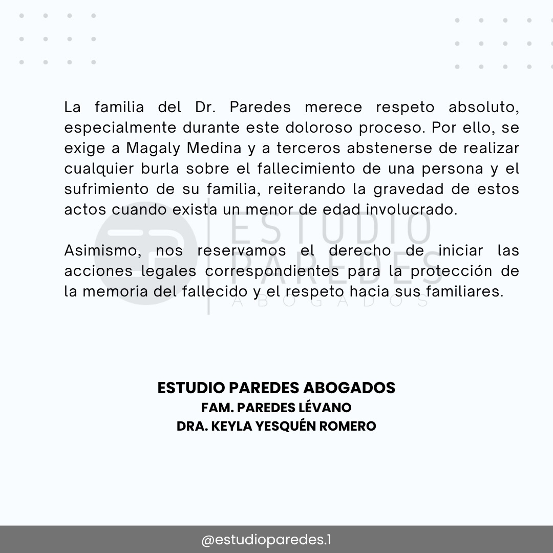 Familia del abogado Iván Paredes podría demandar a Magaly. Foto: Instagram
