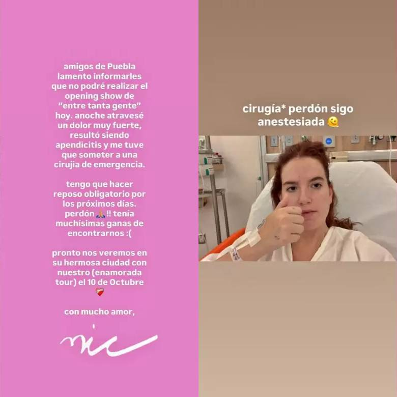 La cantante Nicole Zignago explicó en redes sociales su emergencia médica. Foto: composición Instagram