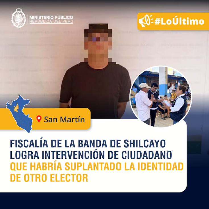 Jhoan A. Pisco Sinti fue intervenido este domingo en la región San Martín durante la segunda vuelta de las Elecciones 2026