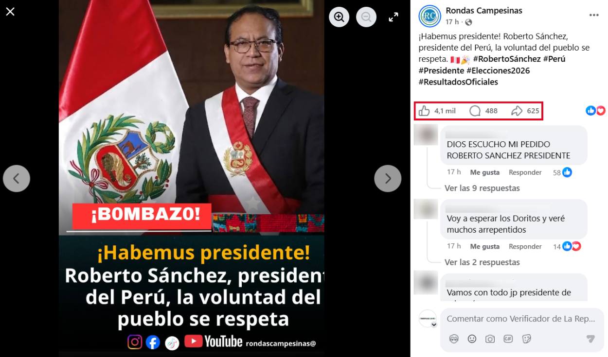 Una de las publicaciones con más alcance en redes sociales. Foto: Facebook