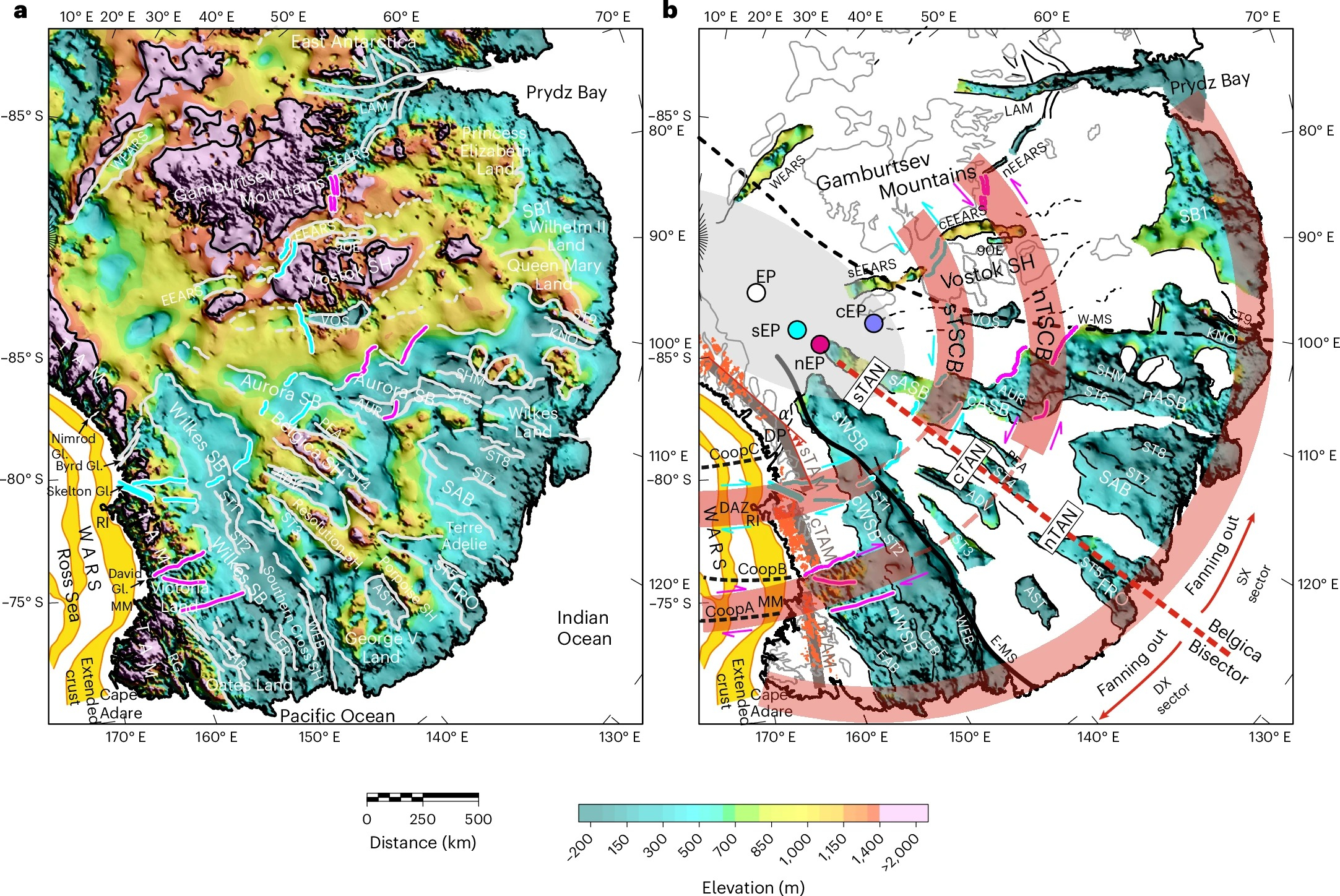 Cuencas controladas por fallas y marco estructural interpretado en la recientemente identificada EAFBP. Foto: Nature Geoscience