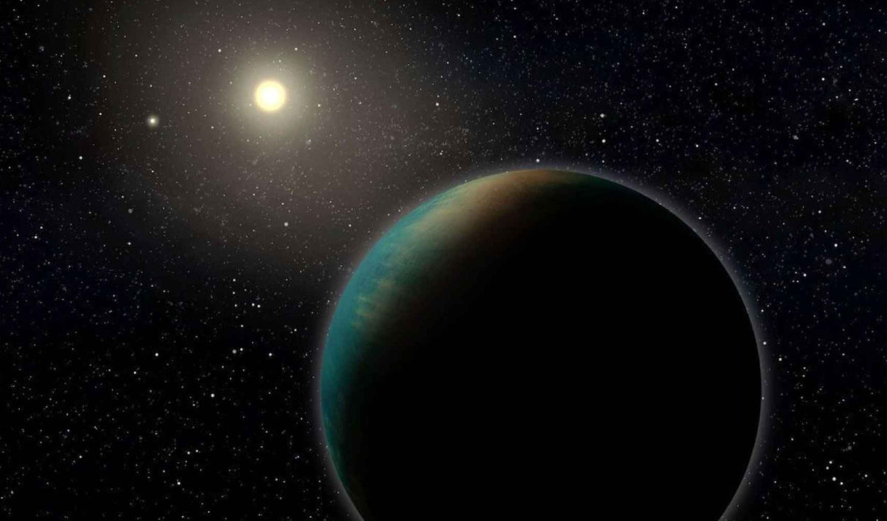 Una ilustración artística muestra TOI-1452 b, una supertierra que podría estar cubierta por un océano global profundo a unos 100 años luz de distancia. Foto: NASA