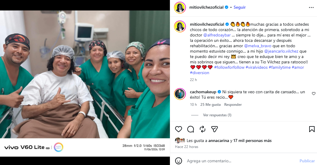 Carlos Vílchez pasa por una delicada operación.