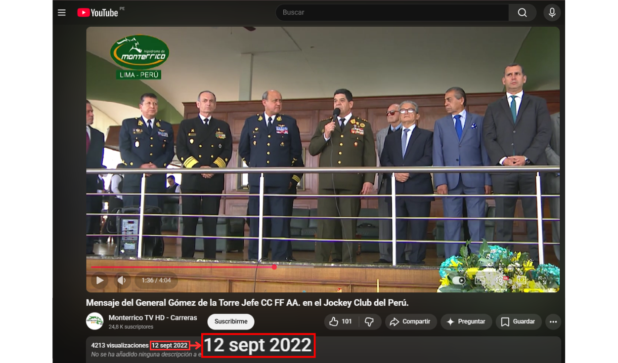 Video extenso de las declaraciones de Gómez de la Torre. Foto: YouTube