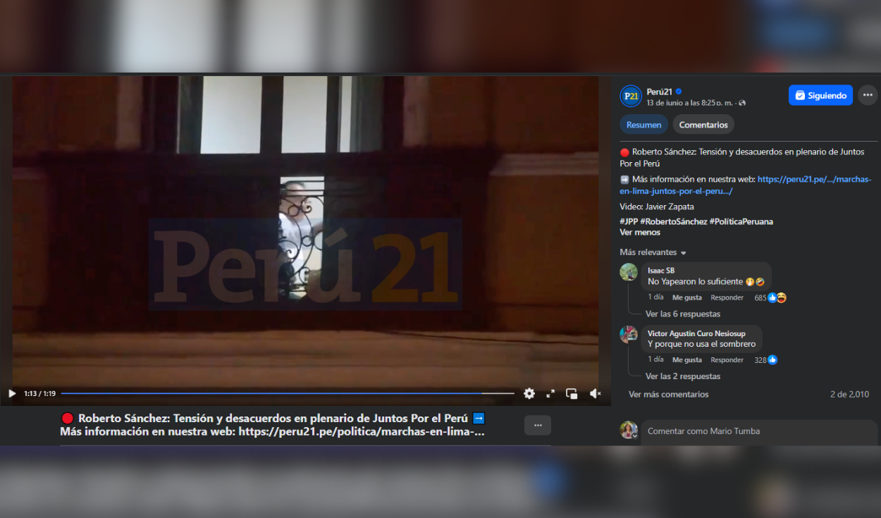 El video original fue difundido por el medio Perú21.