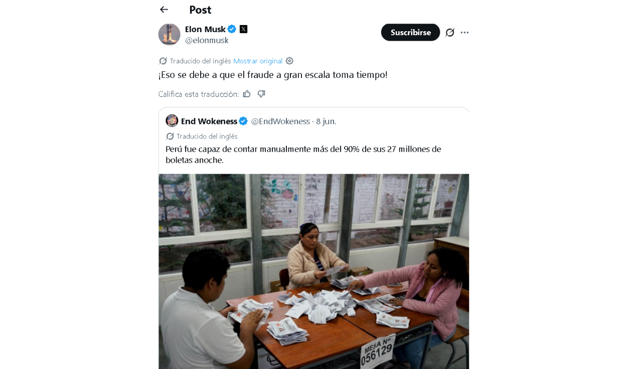 Comentario de Elon Musk