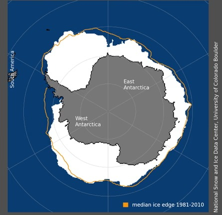 Al 11 de junio de 2026, los datos muestran una cobertura específica del hielo marino en la Antártida. Foto: NSIDC