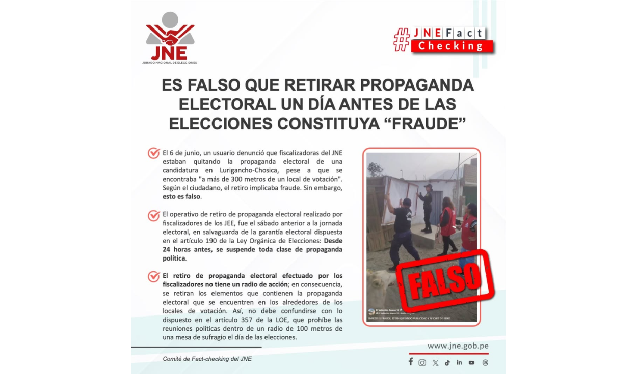 Respuesta del JNE ante la viralización del video. Foto: JNE