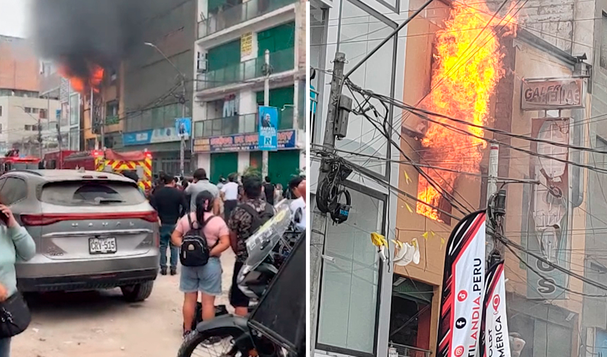 Major Fire Engulfs Building Near Lima's Gamarra Commercial Hub; Nine Fire Units Respond