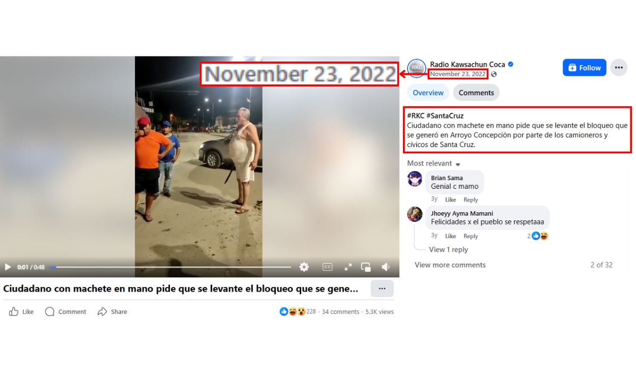 Video original del que se ha sustraído el audio para ser superpuesto en el viral. Foto: Facebook