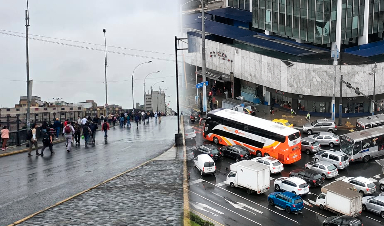 Traffic jams after Lima's Historic Center access restrictions: buses stranded and passengers walking