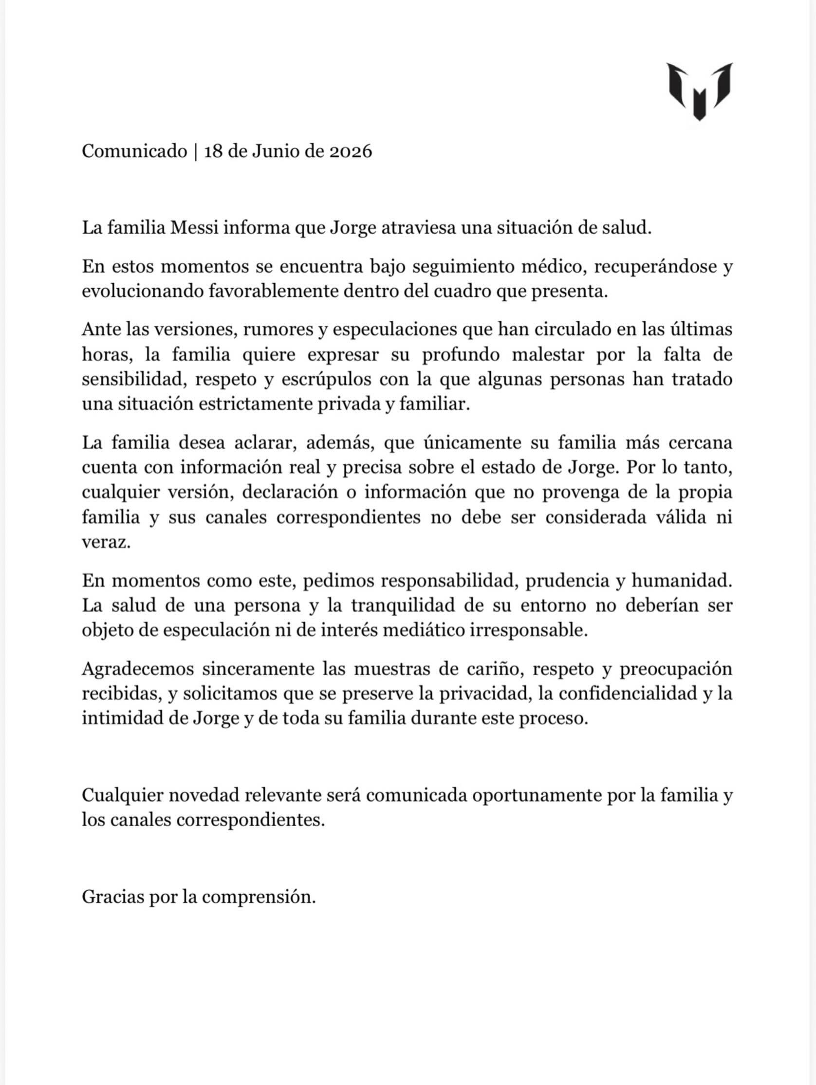Comunicado de la familia Messi tras las noticias falsas difundidas por Florencia Peña en LUZU TV. Foto: captura