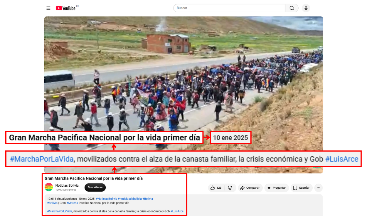 Video encontrado con la búsqueda inversa (10 de enero de 2025). Captura: YouTube