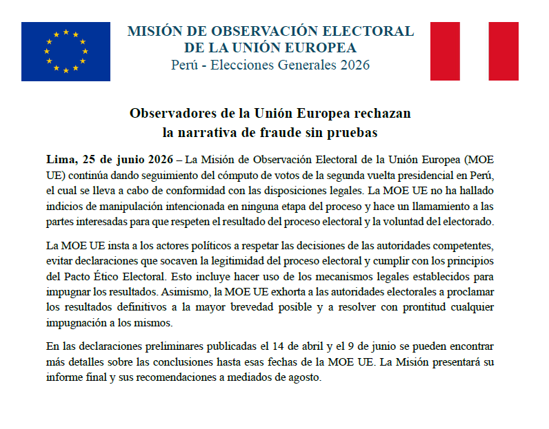 Comunicado de la UE