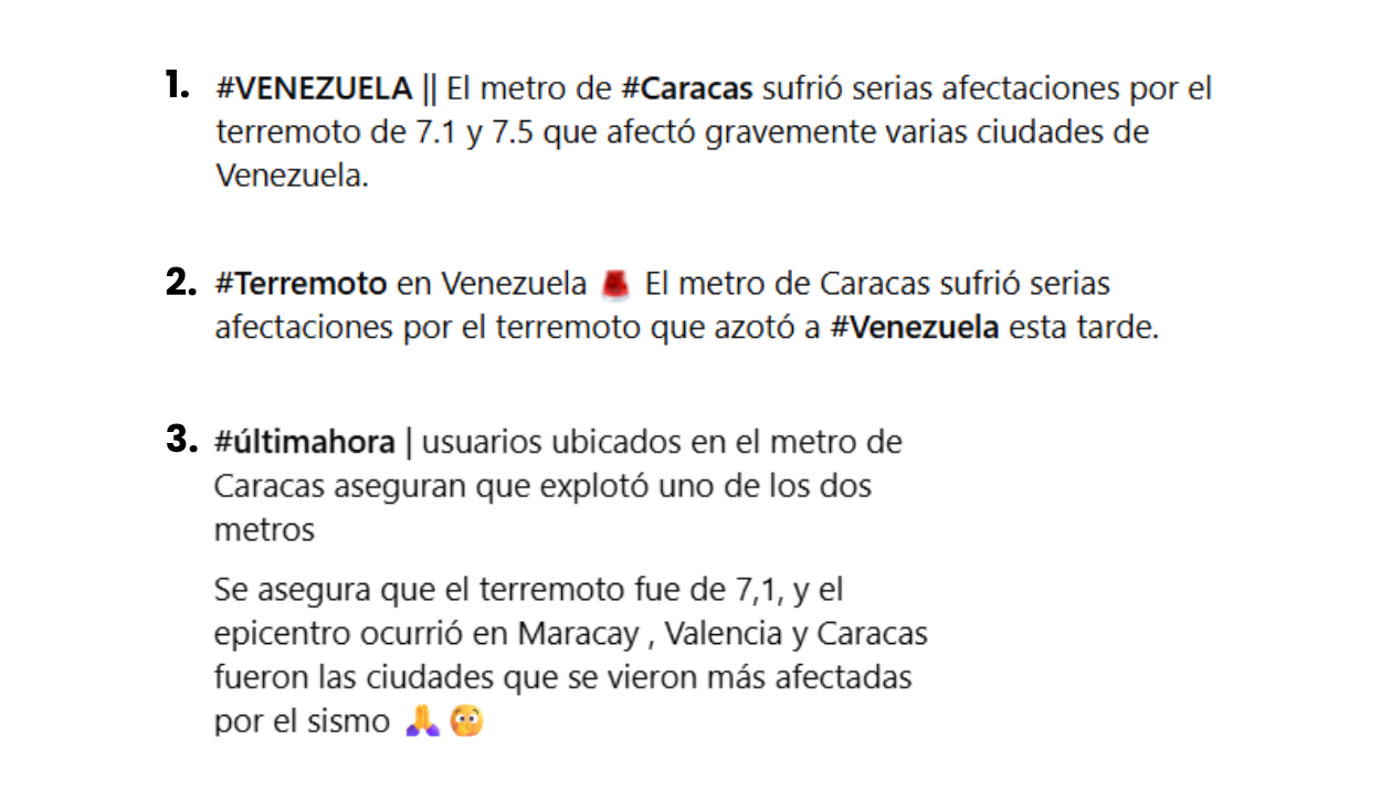 Descripciones asociadas al video. Capturas: Facebook Descripciones asociadas al video. Capturas: Facebook