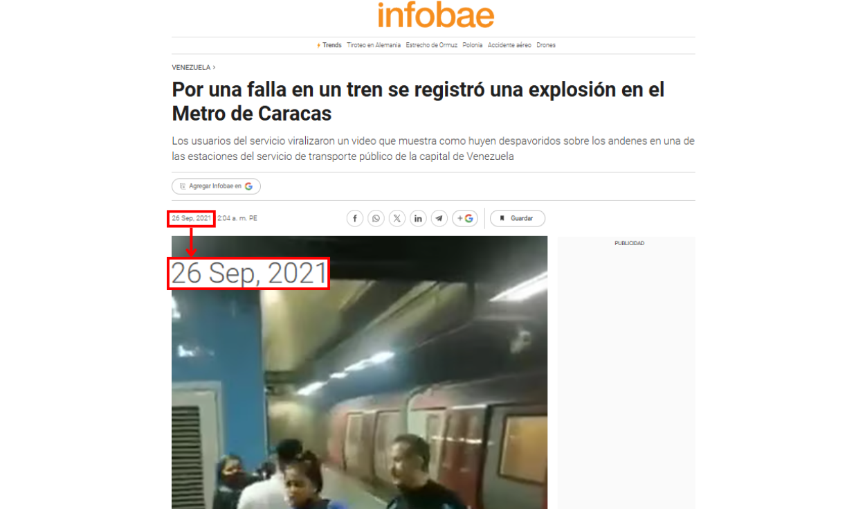 Noticia presentada por Infobae. Foto: Infobae - Página web