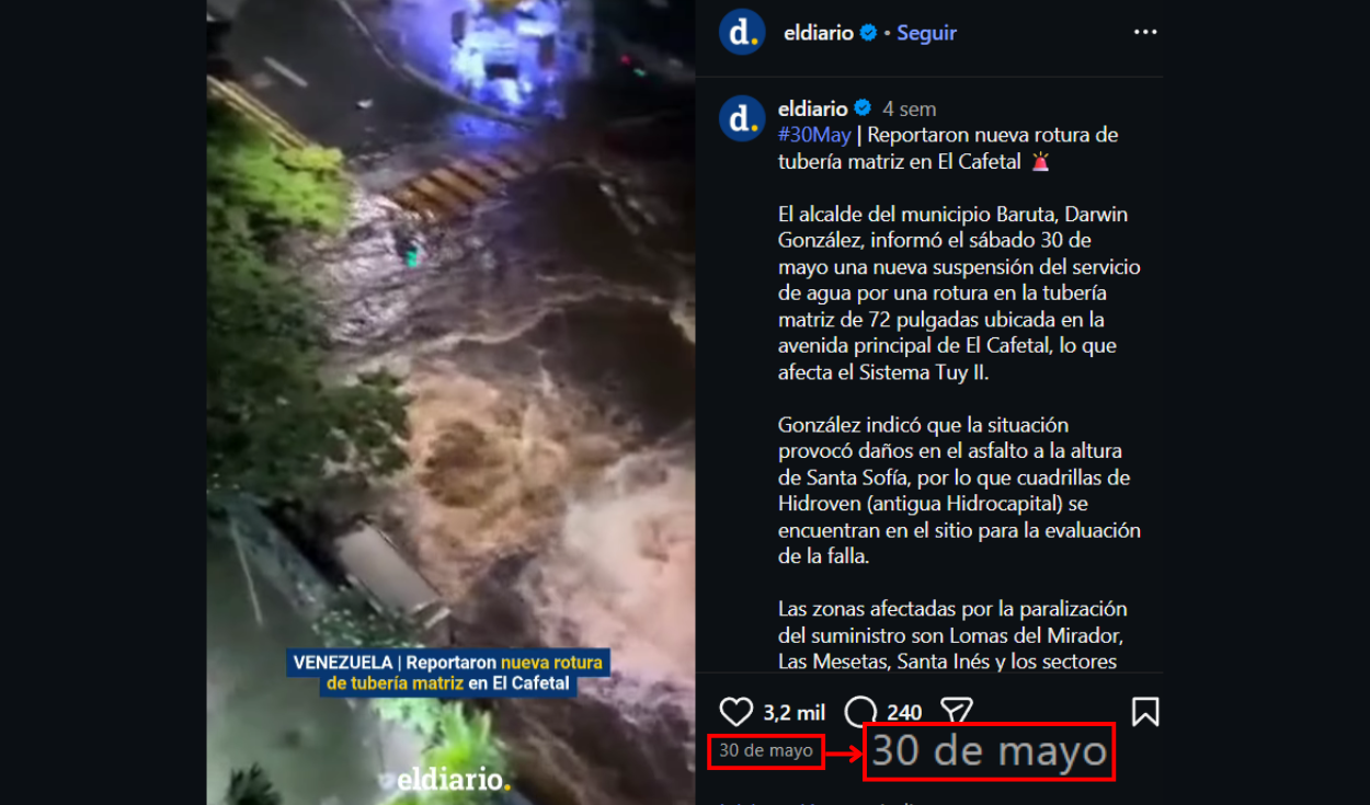 Noticia presentada por El Diario. Foto: El Diario - Instagram